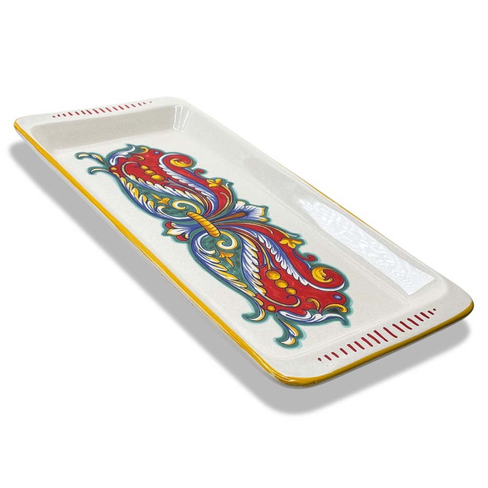 Deruta Rectangular Platter by Ceramica Nova Deruta Hand Painted in Italy 16" L - Picture 3 of 9